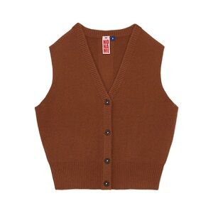 NWT ‘No Name’ brown cashmere button up sweater vest